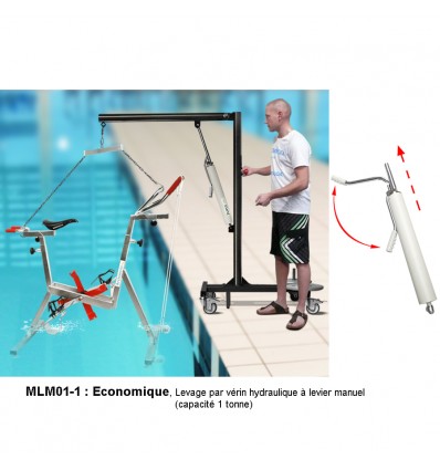 Mât de levage mobile universel de piscine avec velo aquabike