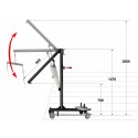 Mât de levage mobile universel de piscine avec dimensions